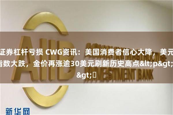 证券杠杆亏损 CWG资讯：美国消费者信心大降，美元指数大跌，金价再涨逾30美元刷新历史高点<p>​