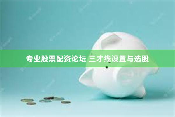 专业股票配资论坛 三才线设置与选股