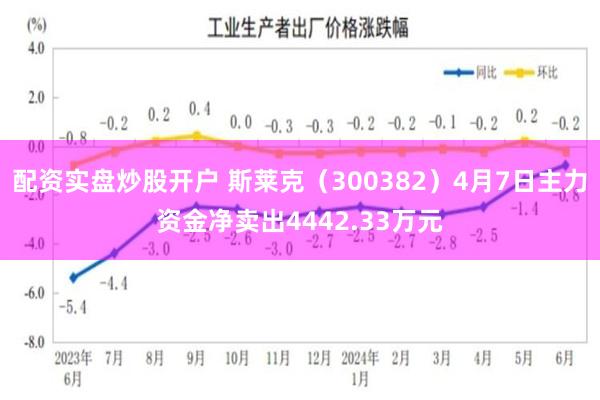 配资实盘炒股开户 斯莱克（300382）4月7日主力资金净卖出4442.33万元