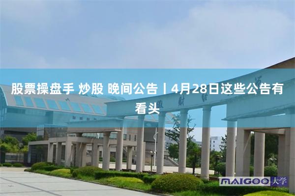 股票操盘手 炒股 晚间公告丨4月28日这些公告有看头