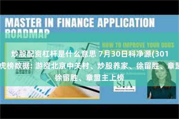 炒股配资杠杆是什么意思 7月30日科净源(301372)龙虎榜数据: 游资北京中关村、炒股养家、徐留胜、章盟主上榜