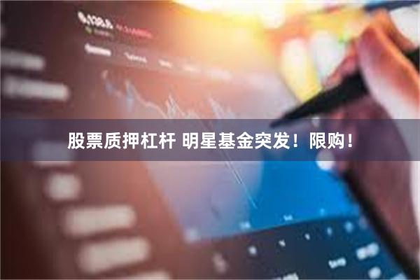 股票质押杠杆 明星基金突发！限购！