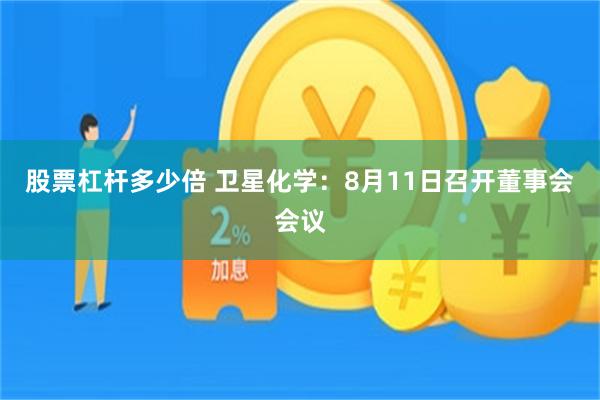 股票杠杆多少倍 卫星化学：8月11日召开董事会会议